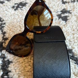 Prada tortoises she’ll sunglasses! Lightly worn with original case!